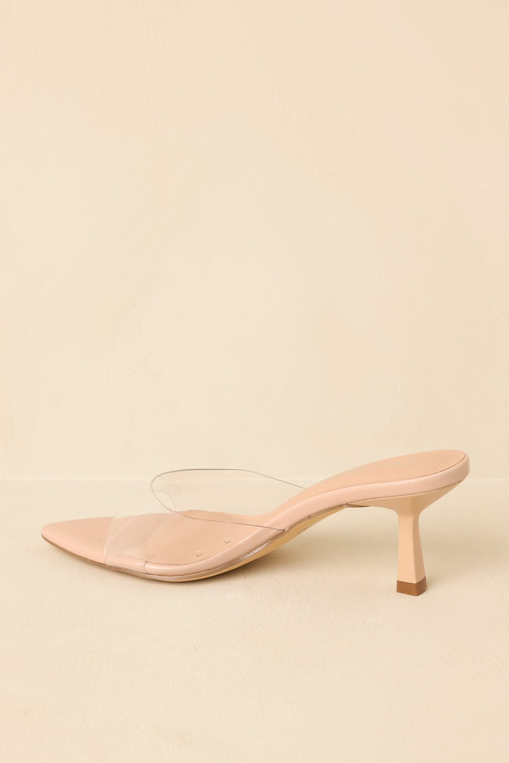 Great Expectations Clear Nude Kitten Heel Mules